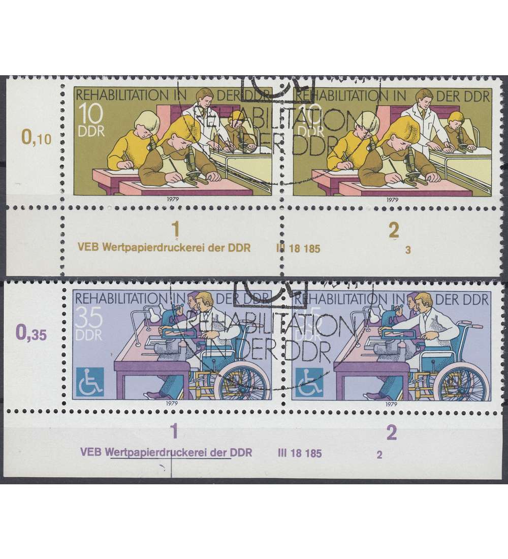 DDR Nr. 2431-2432 DV gestempelt Druckvermerk