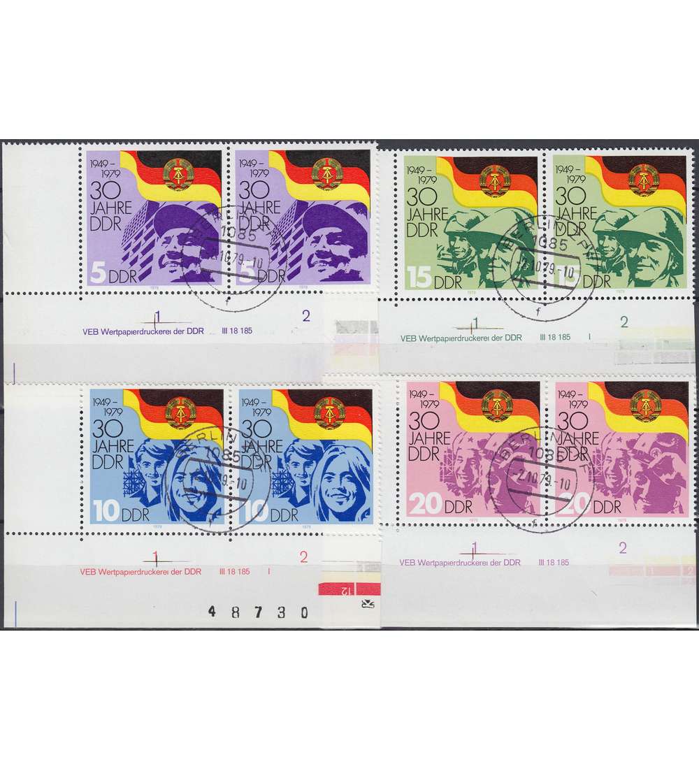 DDR Nr. 2458-2461 DV gestempelt Druckvermerk