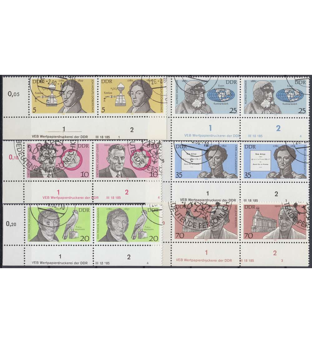 DDR Nr. 2492-2497 DV gestempelt Druckvermerk
