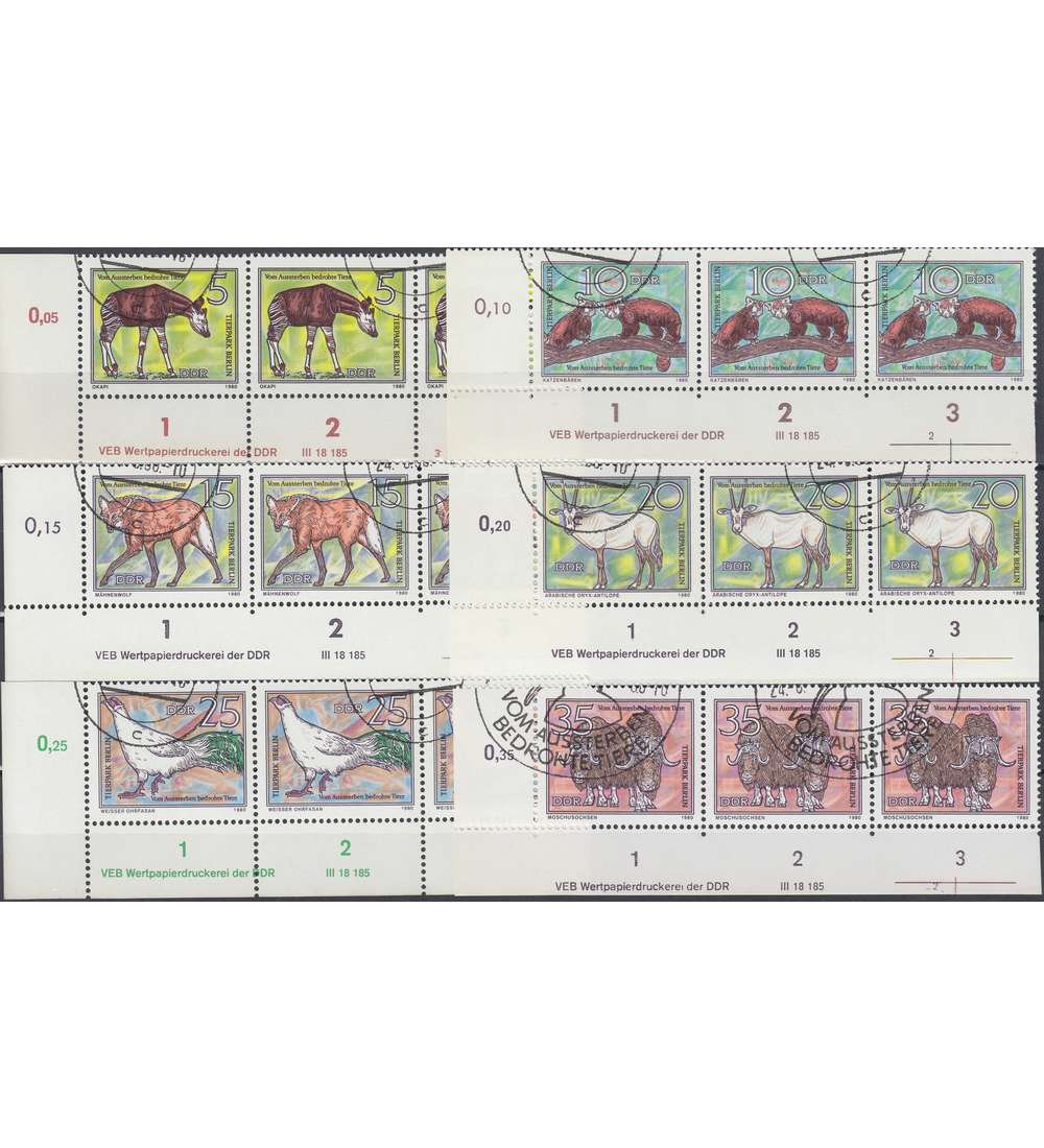 DDR Nr. 2522-2527 DV gestempelt Druckvermerk
