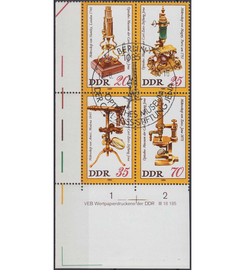 DDR Nr. 2534-2537 DV gestempelt Druckvermerk