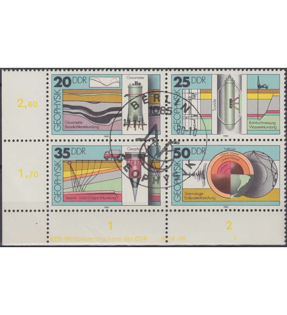 DDR Nr. 2557-2560 DV gestempelt Druckvermerk