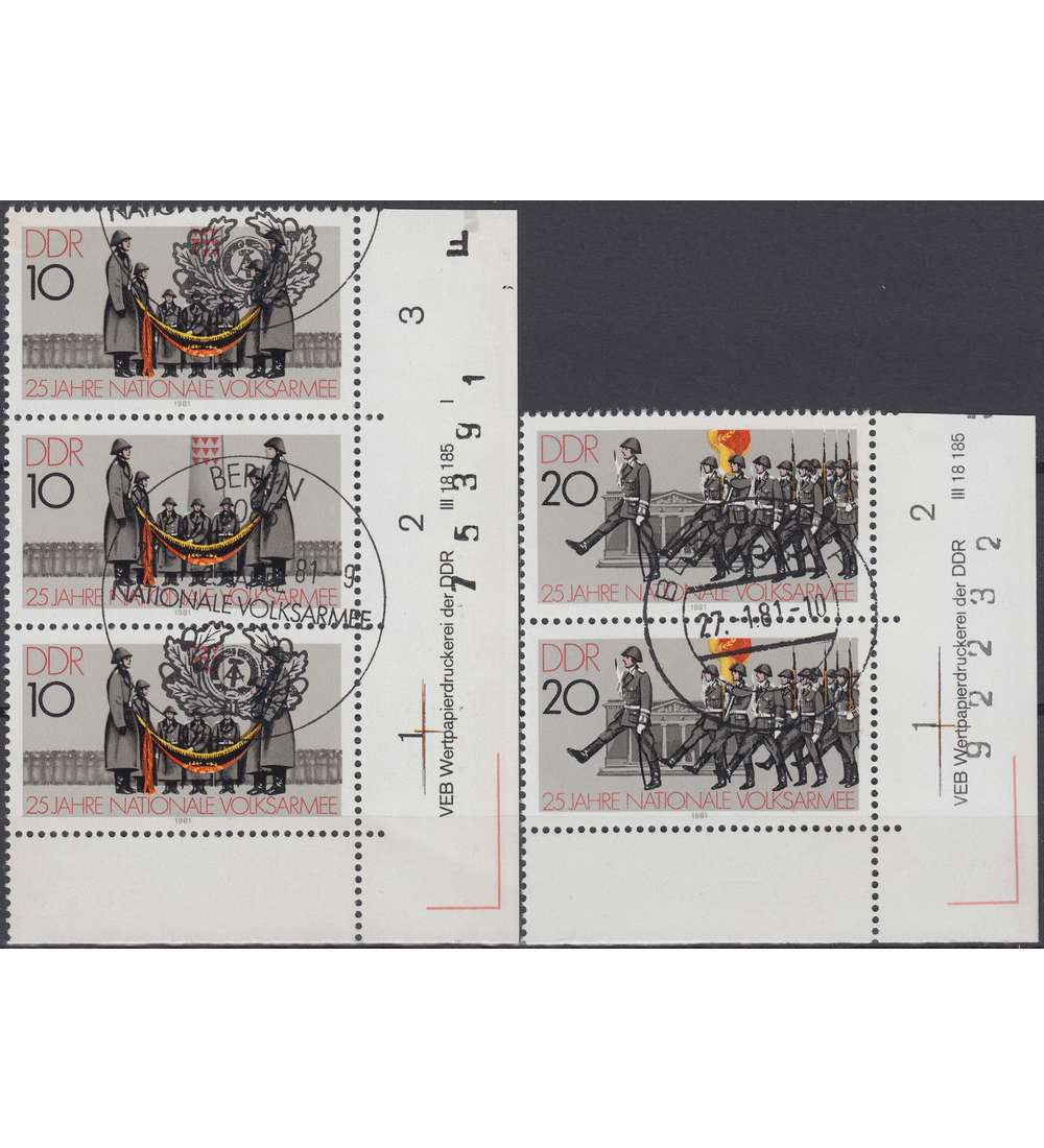 DDR Nr. 2580-2581 DV gestempelt Druckvermerk