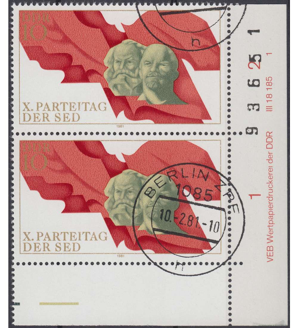 DDR Nr. 2582 DV gestempelt Druckvermerk