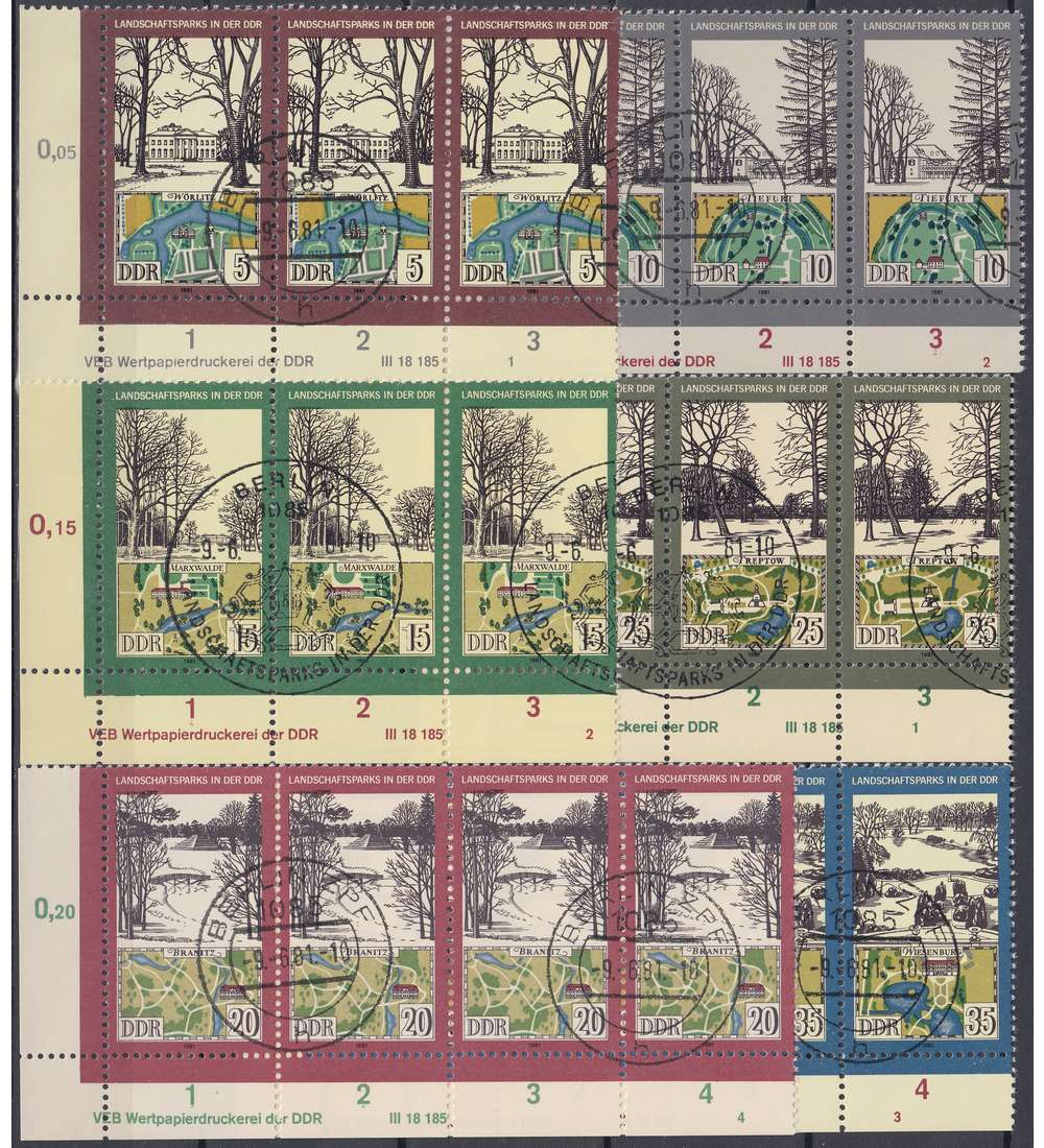 DDR Nr. 2611-2616 DV gestempelt Druckvermerk