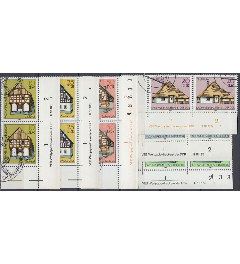 DDR Nr. 2623-2628 DV gestempelt Druckvermerk