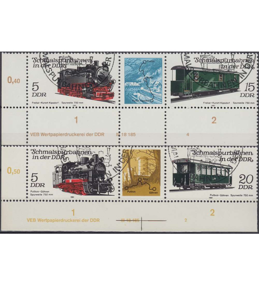 DDR Nr. 2629-2632 DV gestempelt Druckvermerk