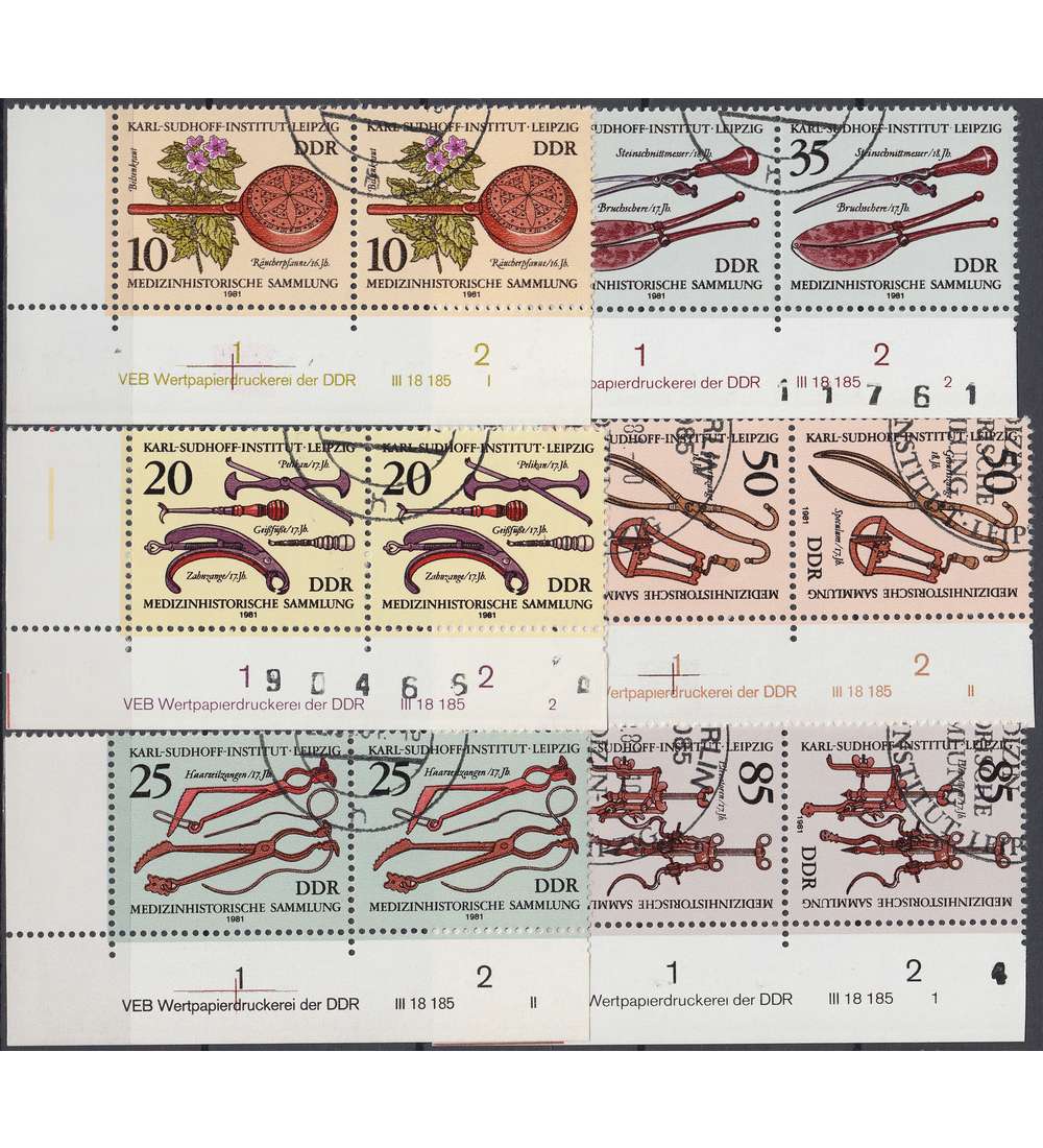 DDR Nr. 2640-2645 DV gestempelt Druckvermerk