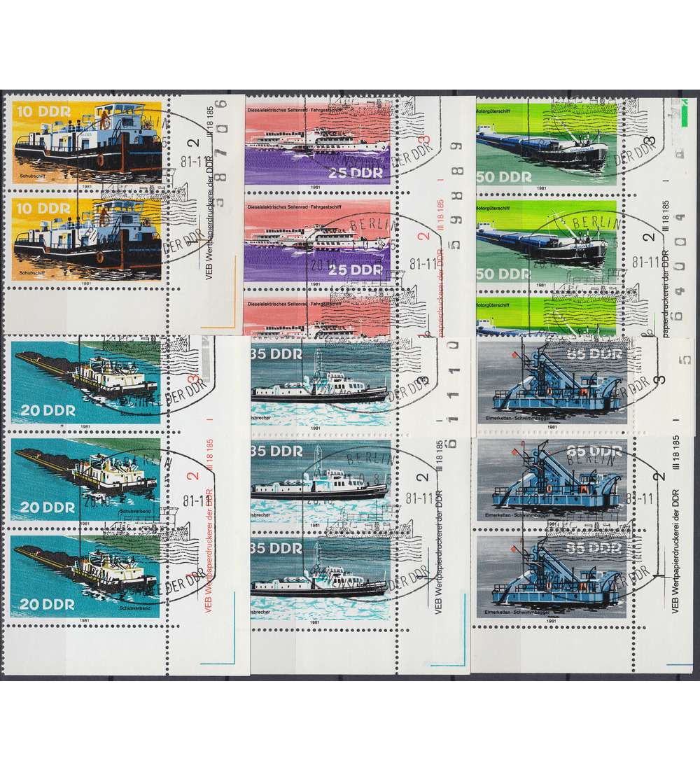 DDR Nr. 2651-2656 DV gestempelt Druckvermerk