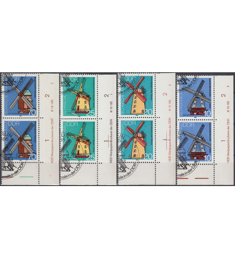DDR Nr. 2657-2660 DV gestempelt Druckvermerk