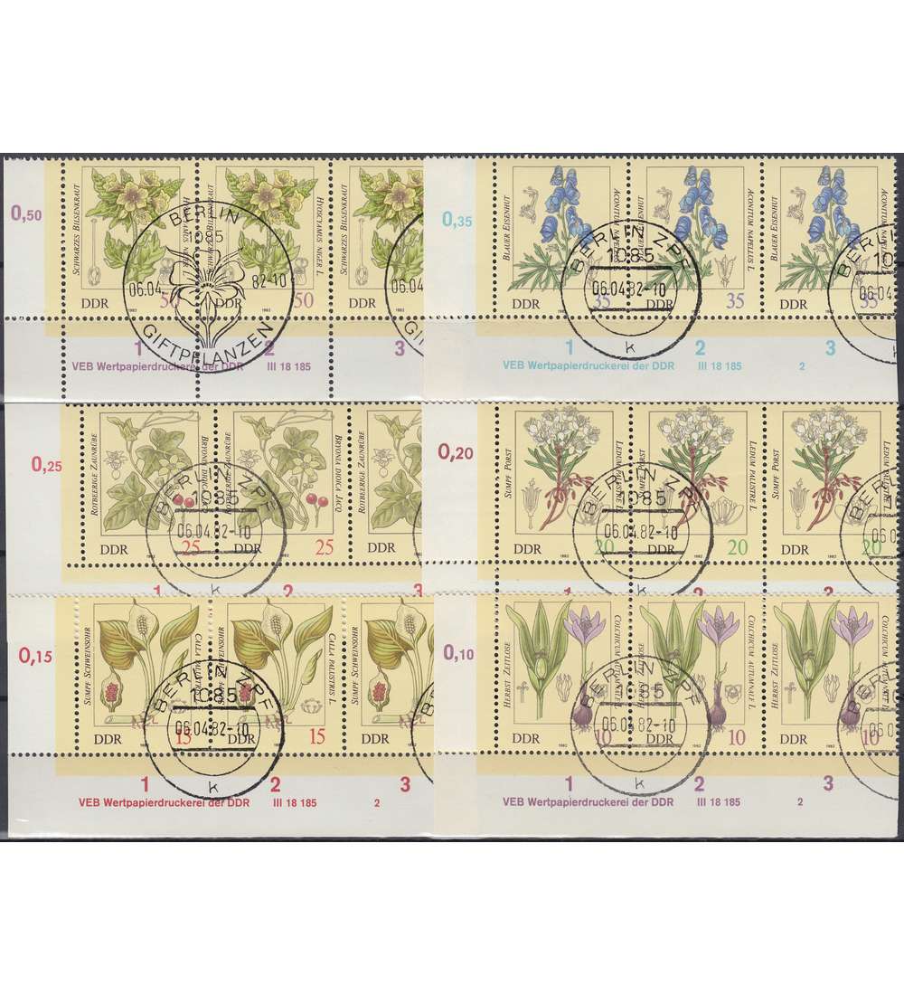 DDR Nr. 2691-2696 DV gestempelt Druckvermerk