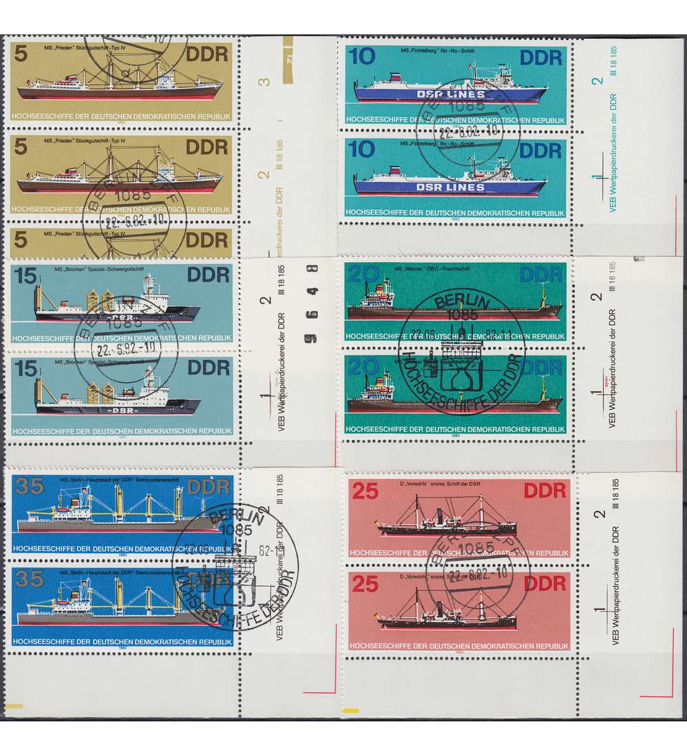 DDR Nr. 2709-2714 DV gestempelt Druckvermerk