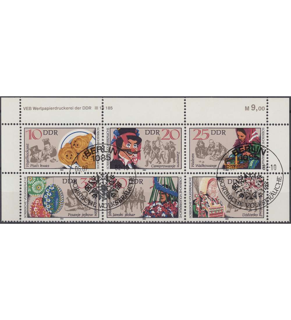 DDR Nr. 2716-2721 DV gestempelt Druckvermerk