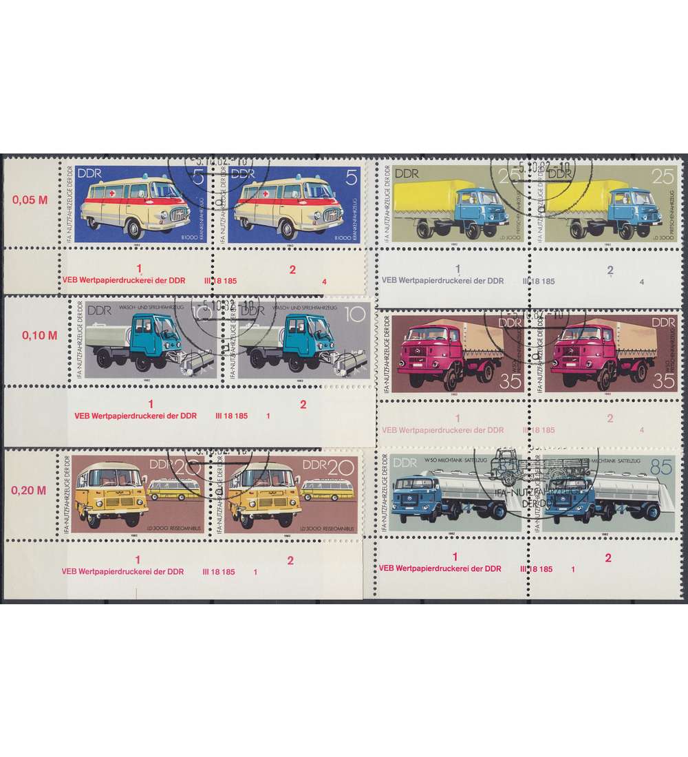 DDR Nr. 2744-2749 DV gestempelt Druckvermerk