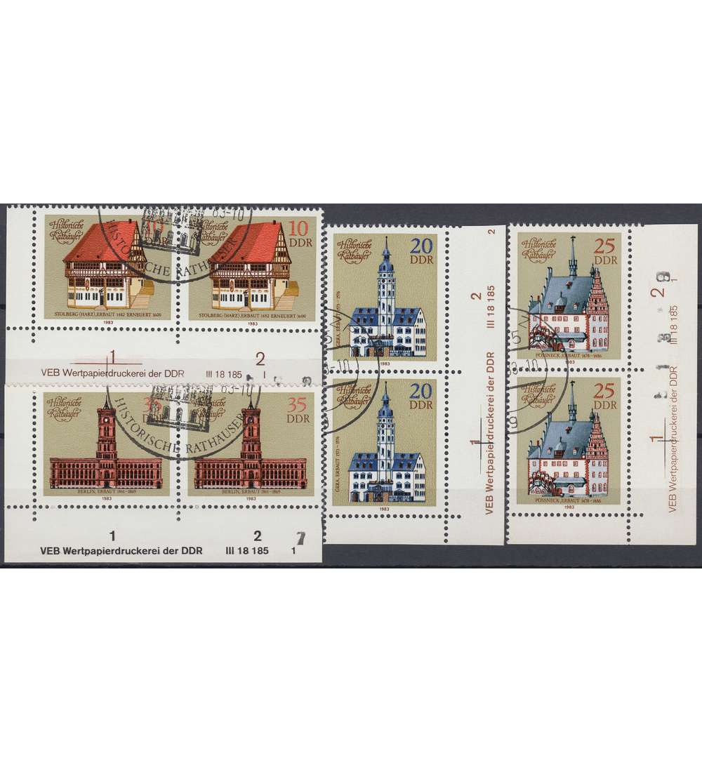 DDR Nr. 2775-2778 DV gestempelt Druckvermerk