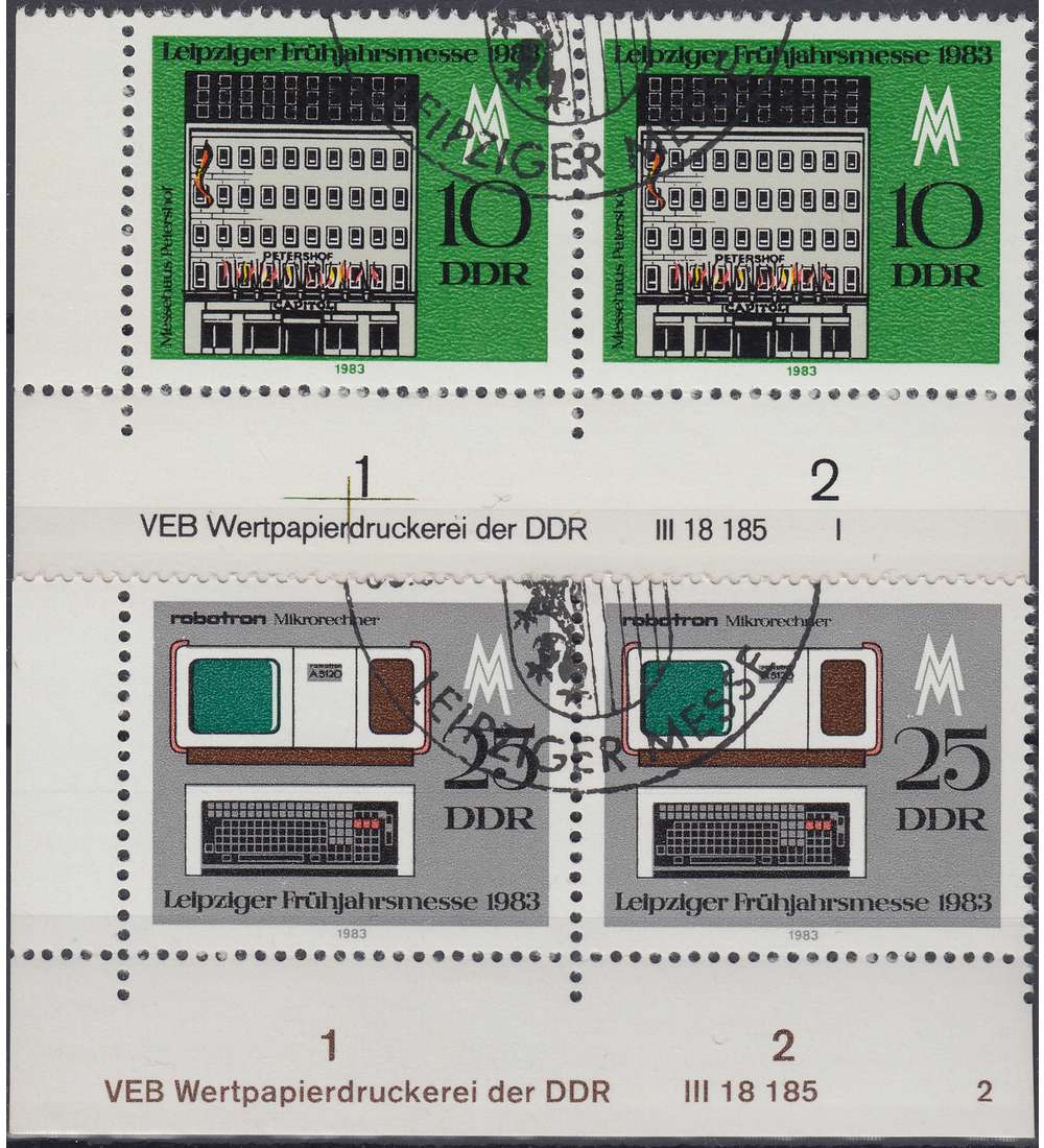 DDR Nr. 2779-2780 DV gestempelt Druckvermerk