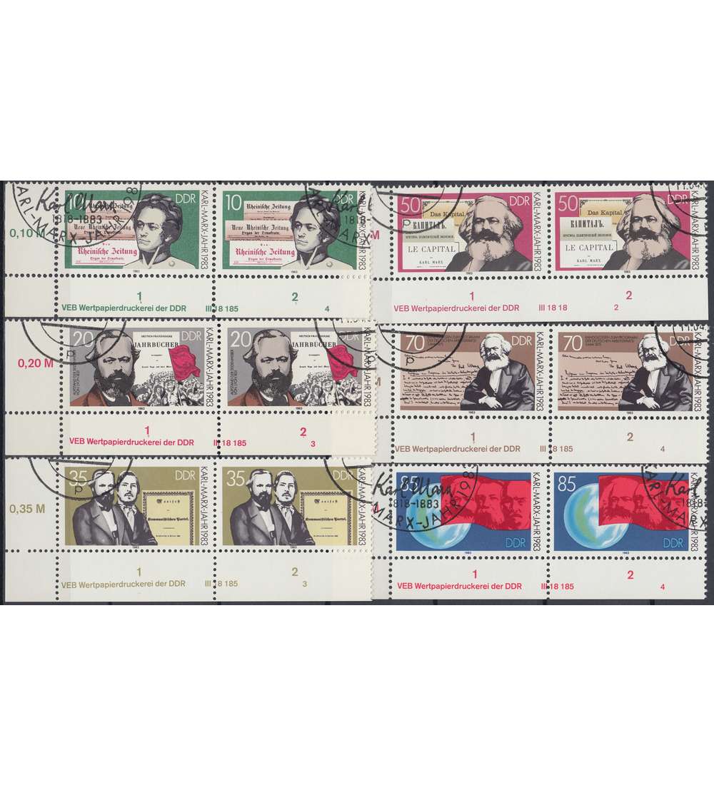 DDR Nr. 2783-2788 DV gestempelt Druckvermerk