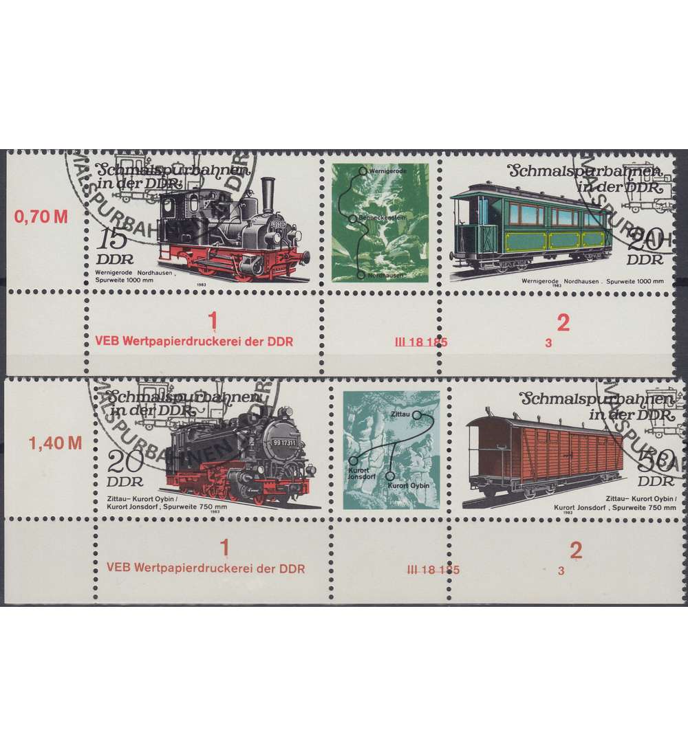 DDR Nr. 2792-2795 DV gestempelt Druckvermerk