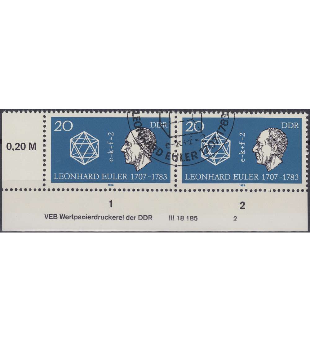 DDR Nr. 2825 DV gestempelt Druckvermerk