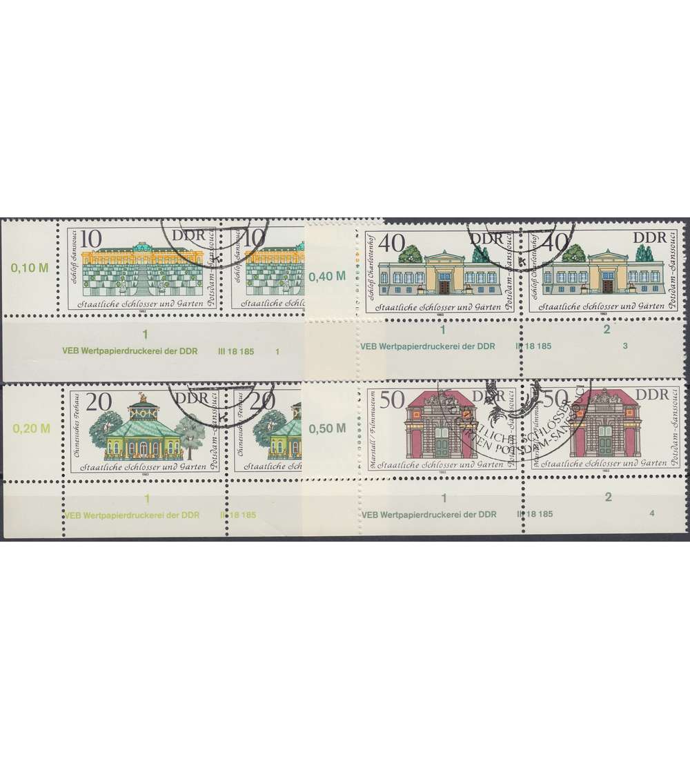 DDR Nr. 2826-2829 DV gestempelt Druckvermerk