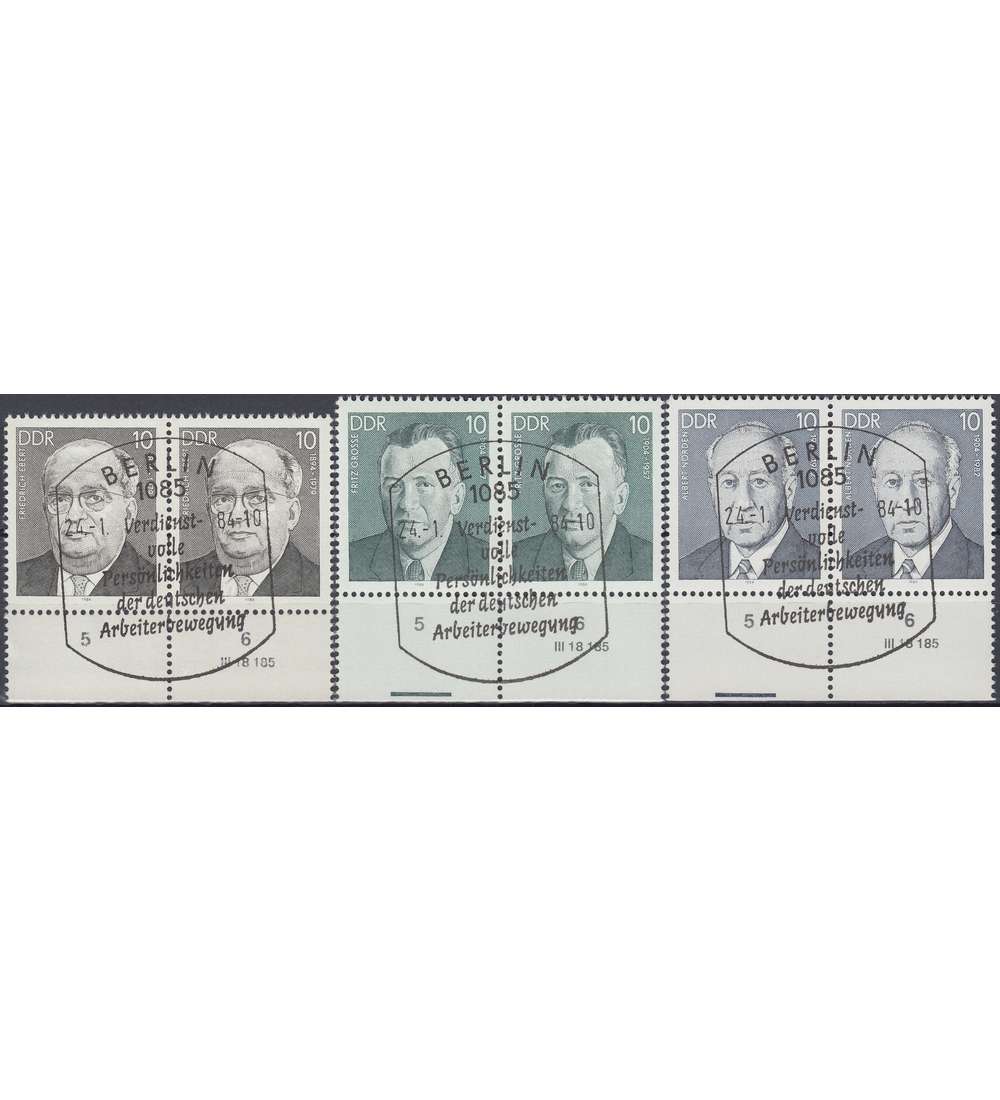 DDR Nr. 2849-2851 DV gestempelt Druckvermerk