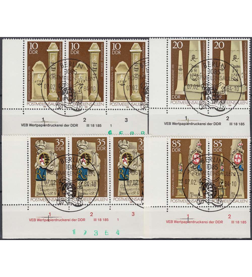 DDR Nr. 2853-2856 DV gestempelt Druckvermerk