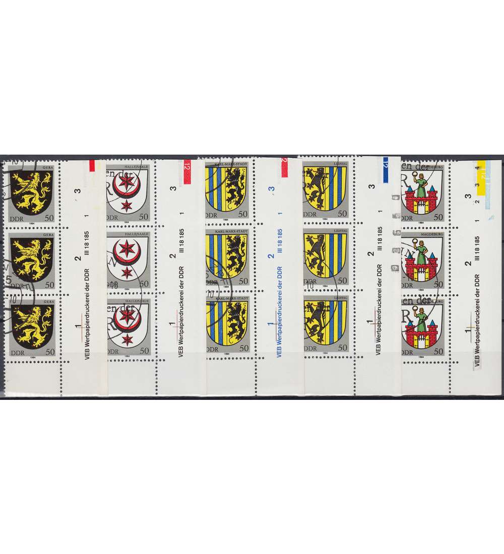 DDR Nr. 2857-2861 DV gestempelt Druckvermerk