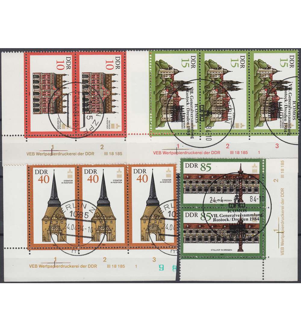 DDR Nr. 2869-2872 DV gestempelt Druckvermerk