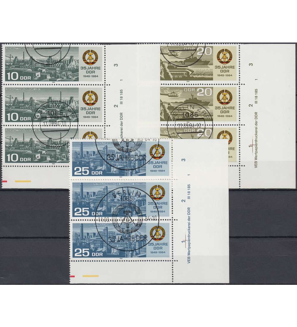 DDR Nr. 2893-2895 DV gestempelt Druckvermerk