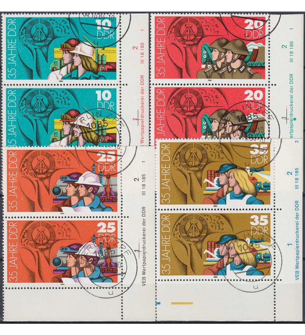 DDR Nr. 2898-2901 DV gestempelt Druckvermerk