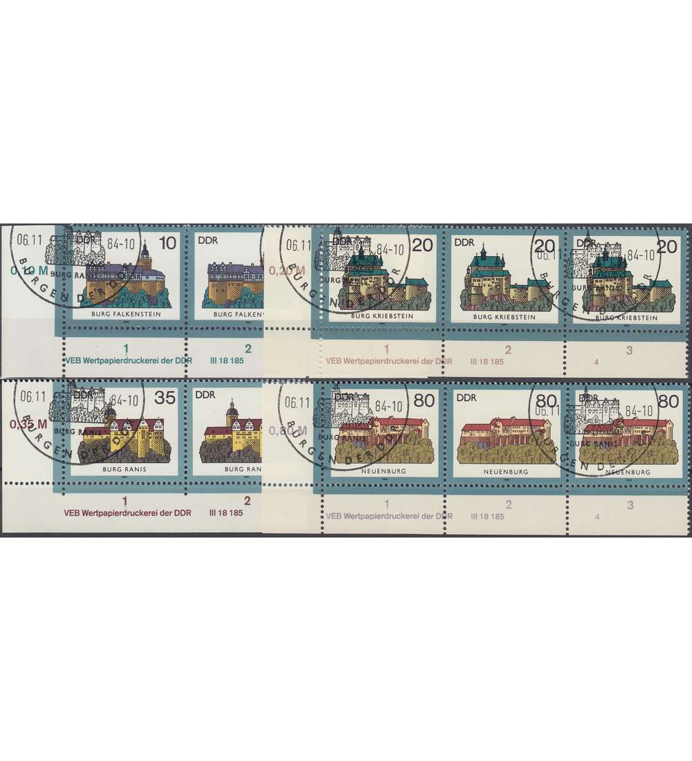 DDR Nr. 2910-2913 DV gestempelt Druckvermerk