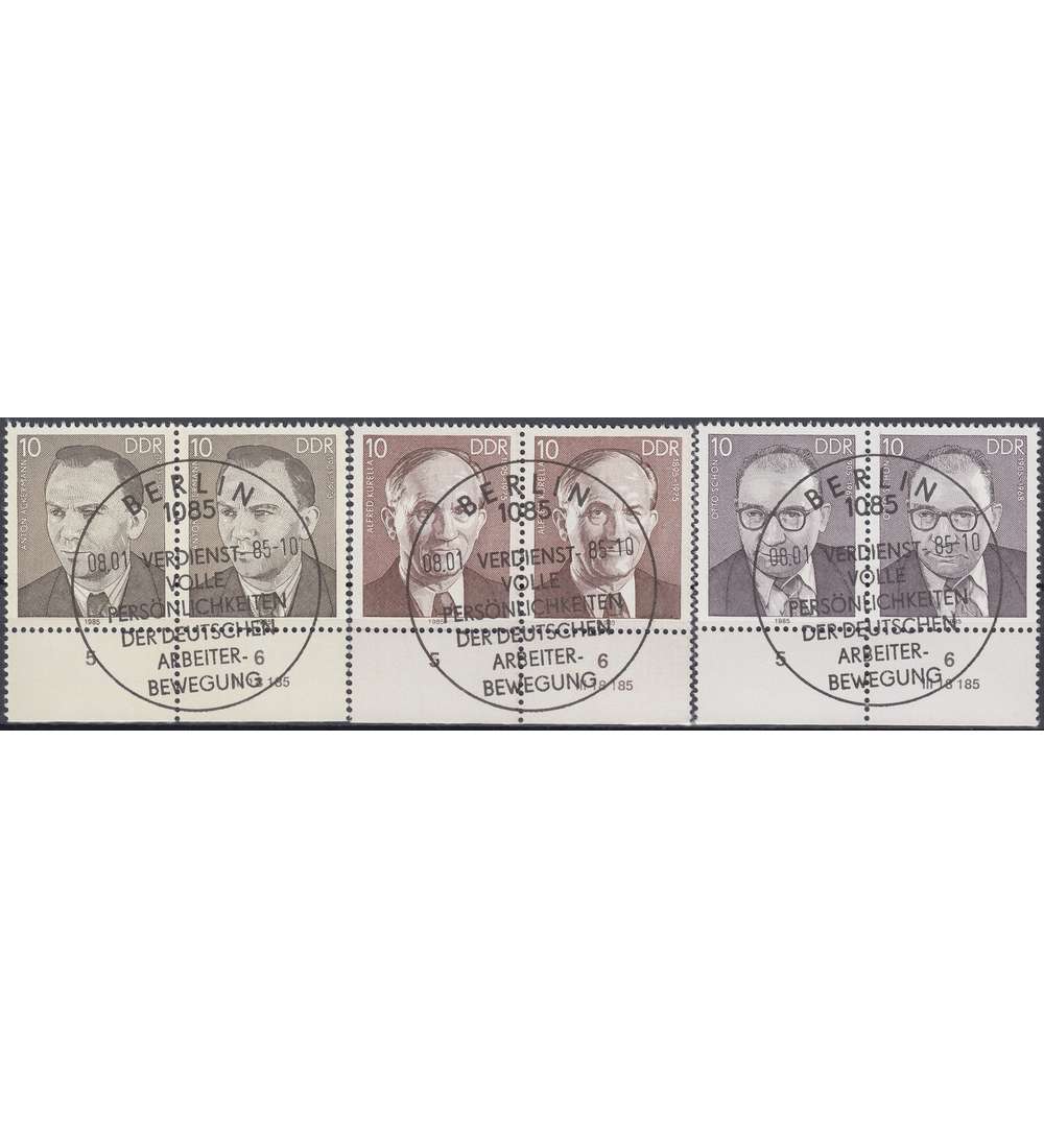 DDR Nr. 2920-2922 DV gestempelt Druckvermerk