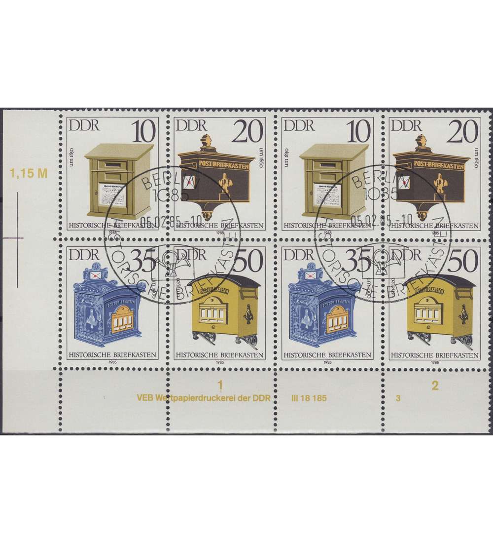 DDR Nr. 2924-2927 ZD DV gestempelt Druckvermerk