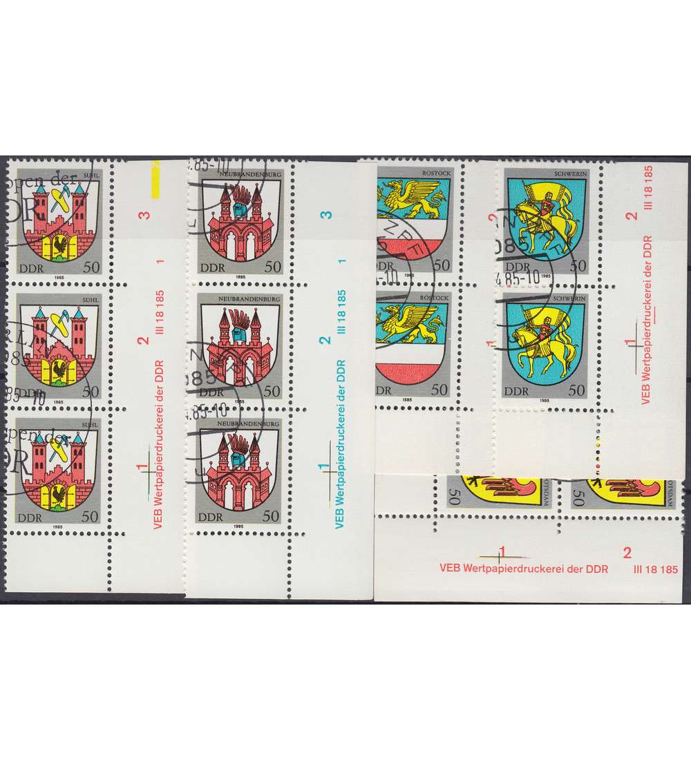 DDR Nr. 2934-2938 DV gestempelt Druckvermerk