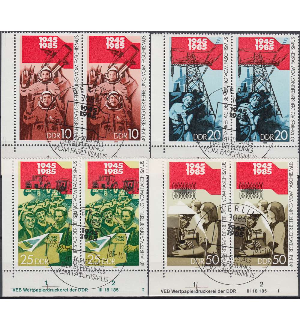 DDR Nr. 2941-2944 DV gestempelt Druckvermerk