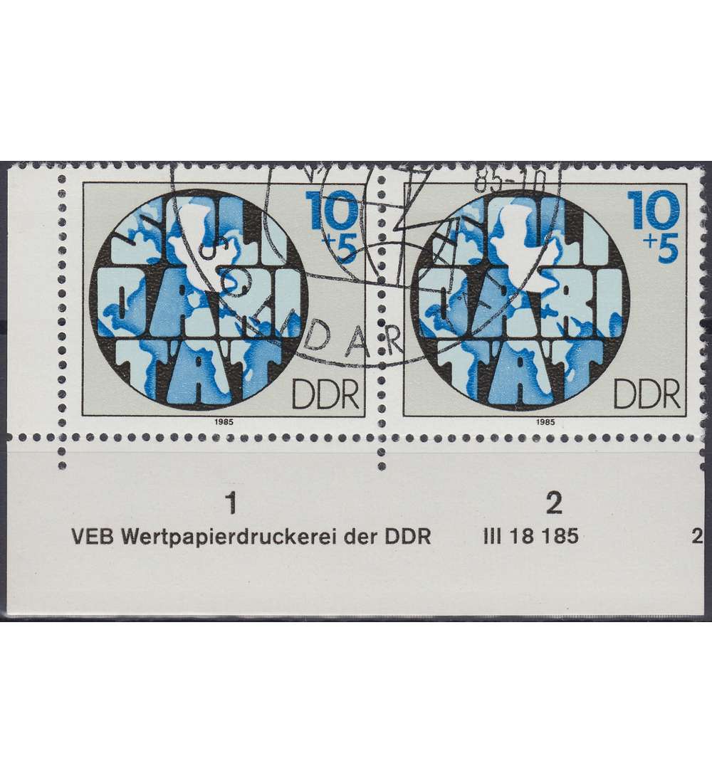 DDR Nr. 2950 DV gestempelt Druckvermerk