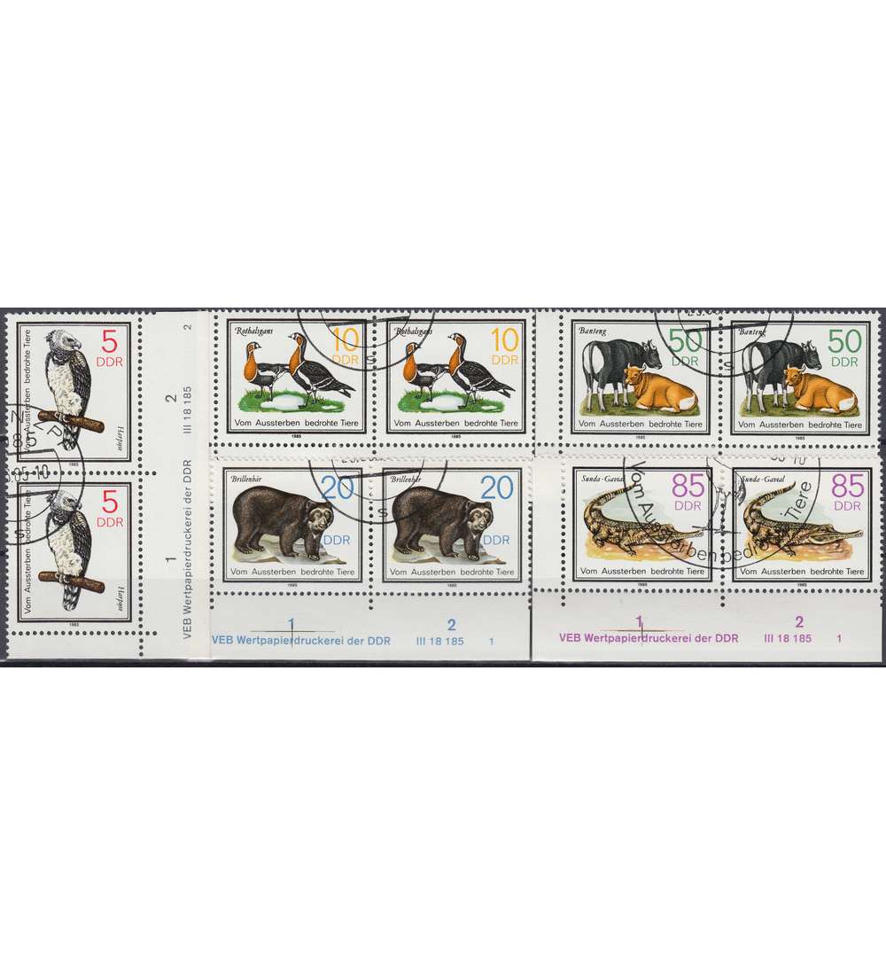 DDR Nr. 2952-2956 DV gestempelt Druckvermerk