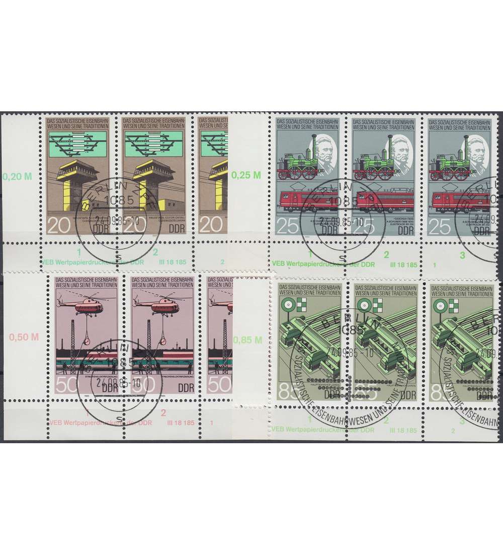 DDR Nr. 2968-2971 DV gestempelt Druckvermerk