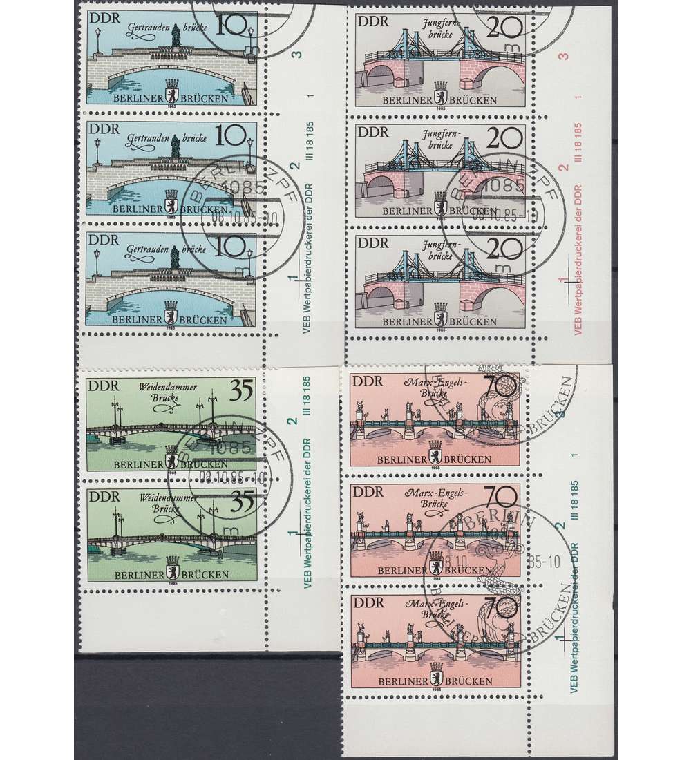 DDR Nr. 2972-2975 DV gestempelt Druckvermerk