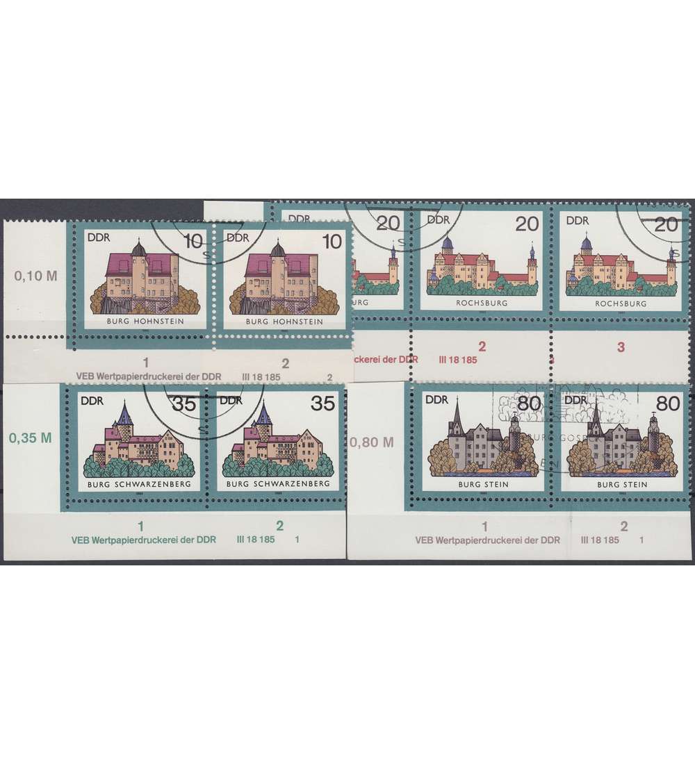 DDR Nr. 2976-2979 DV gestempelt Druckvermerk