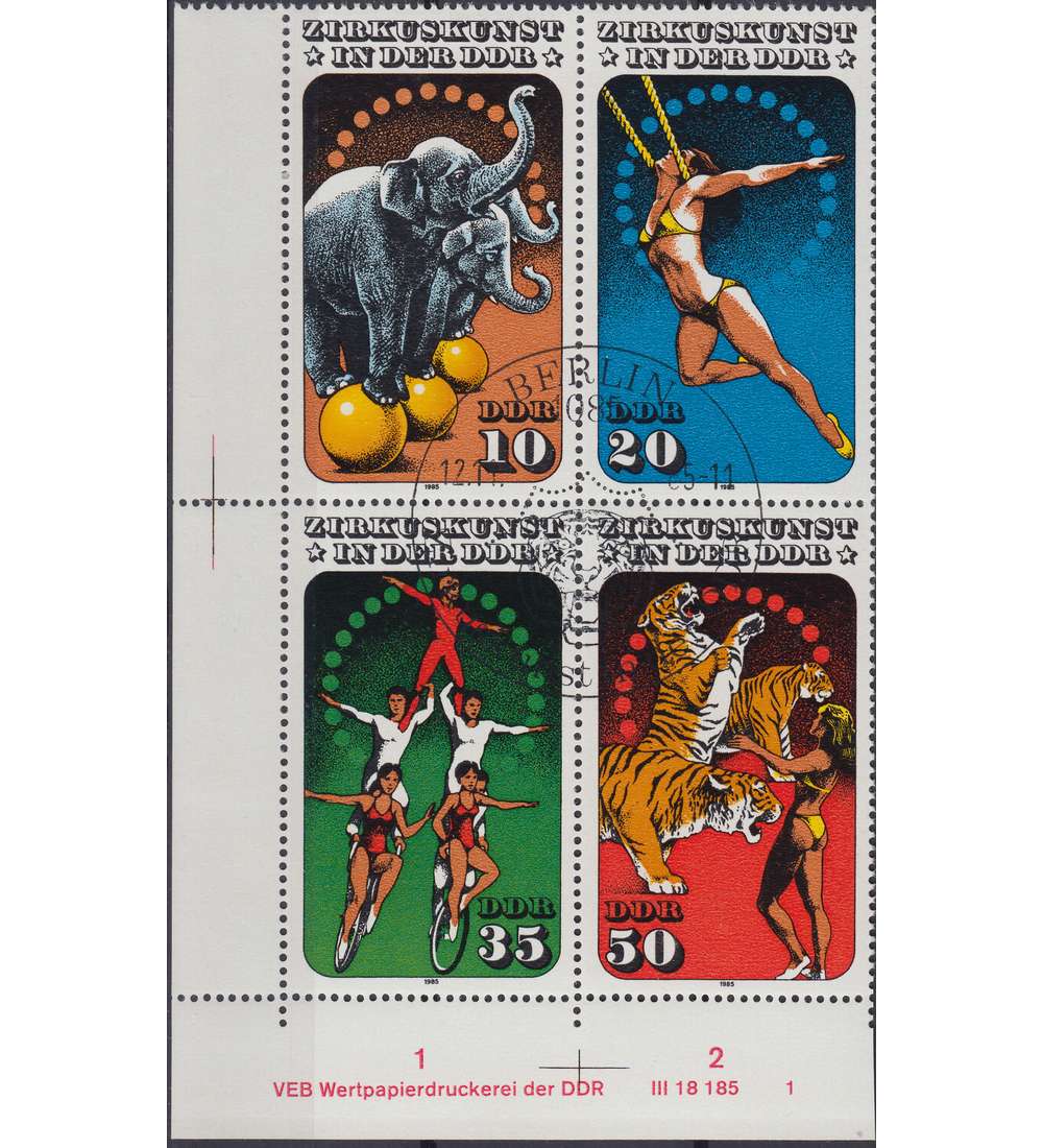 DDR Nr. 2983-2986 DV gestempelt Druckvermerk