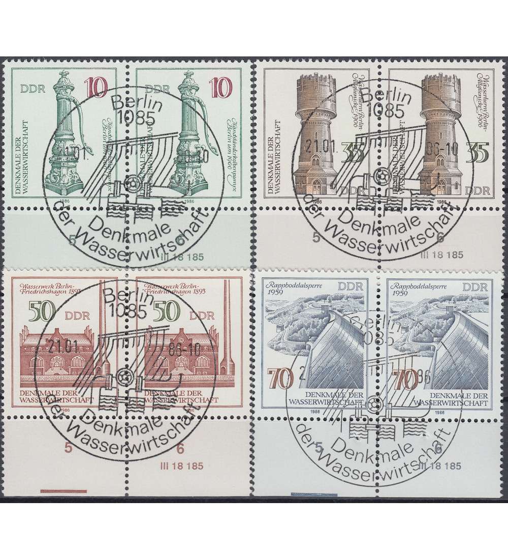 DDR Nr. 2993-2996 DV gestempelt Druckvermerk