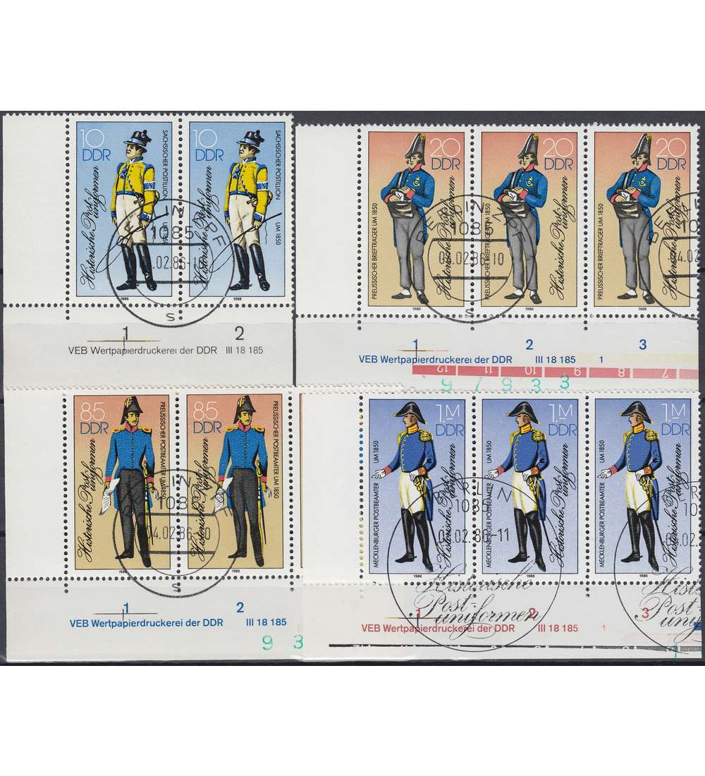 DDR Nr. 2997-3000 VD gestempelt Druckvermerk