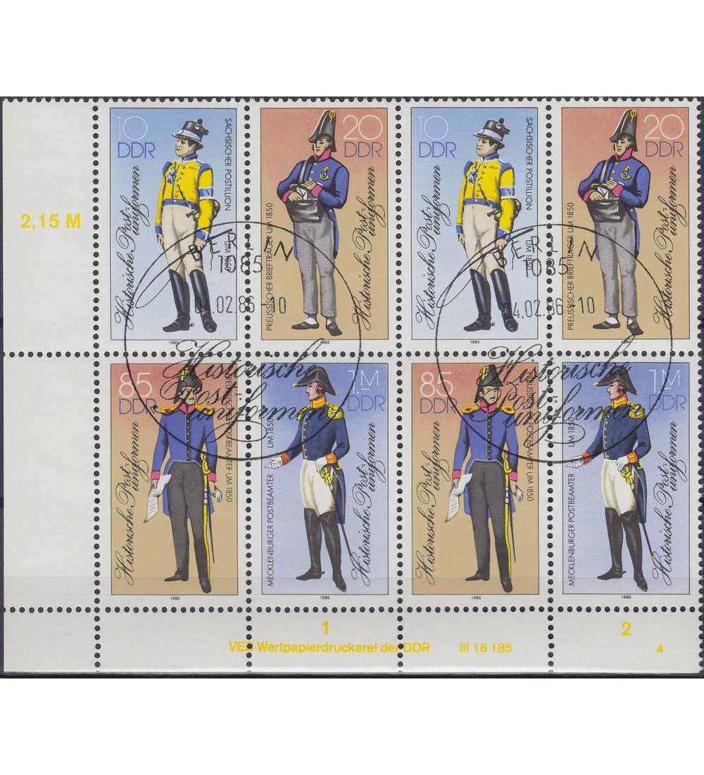 DDR Nr. 2997-3000 ZD DV gestempelt Druckvermerk