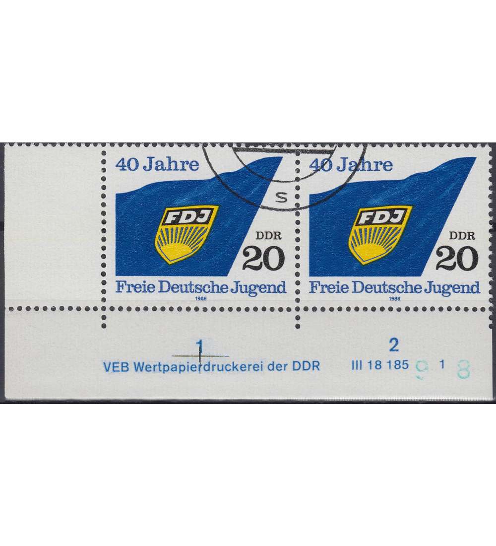 DDR Nr. 3002 DV gestempelt Druckvermerk