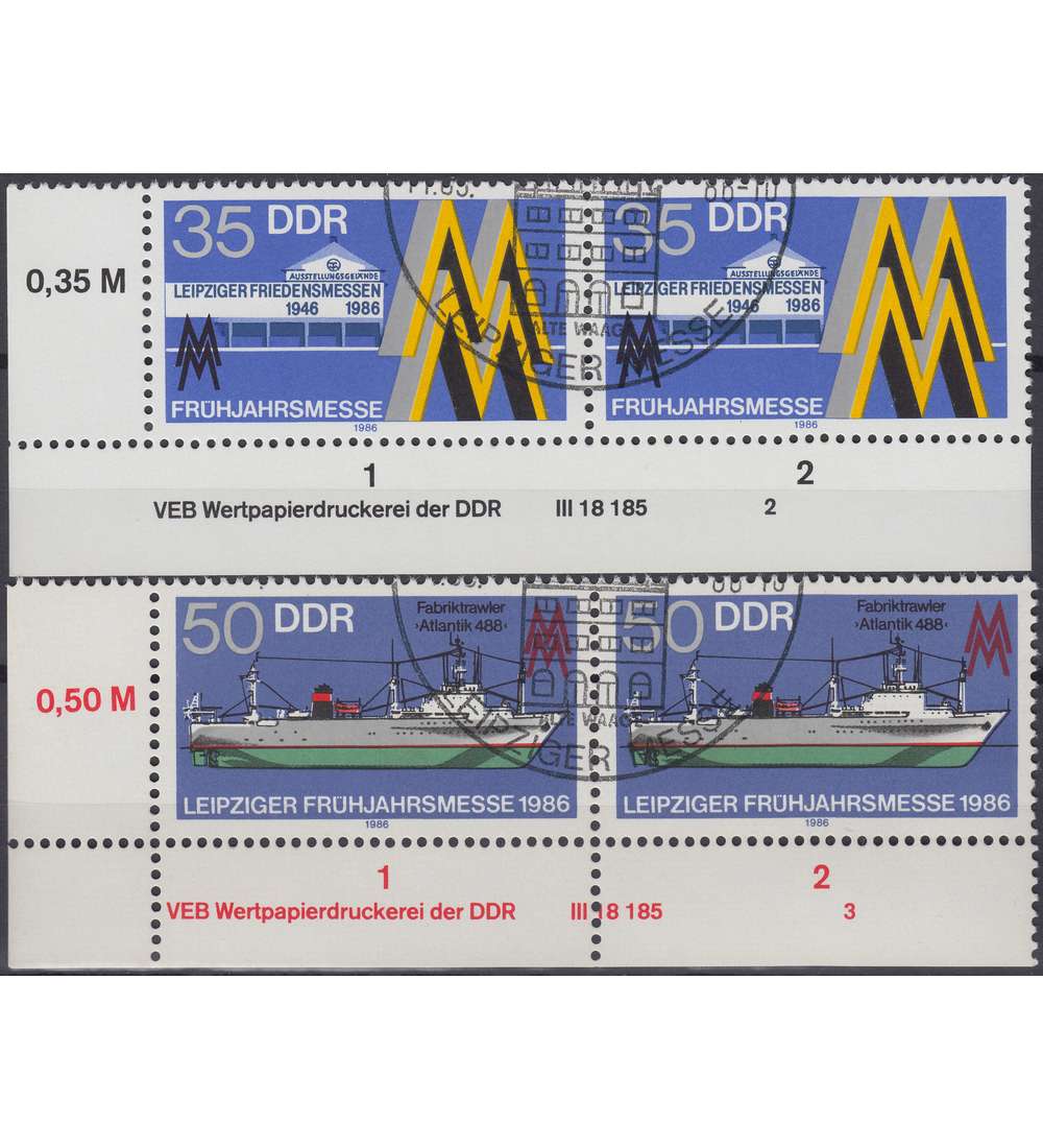 DDR Nr. 3003-3004 DV gestempelt Druckvermerk