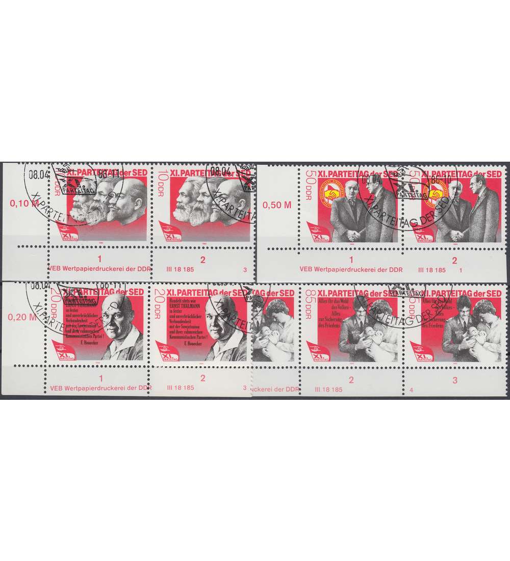 DDR Nr. 3009-3012 DV gestempelt Druckvermerk