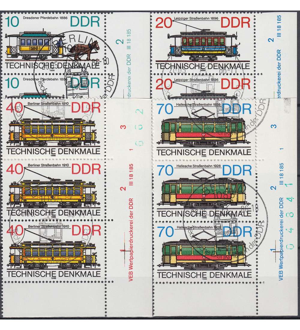 DDR Nr. 3015-3018 DV gestempelt Druckvermerk