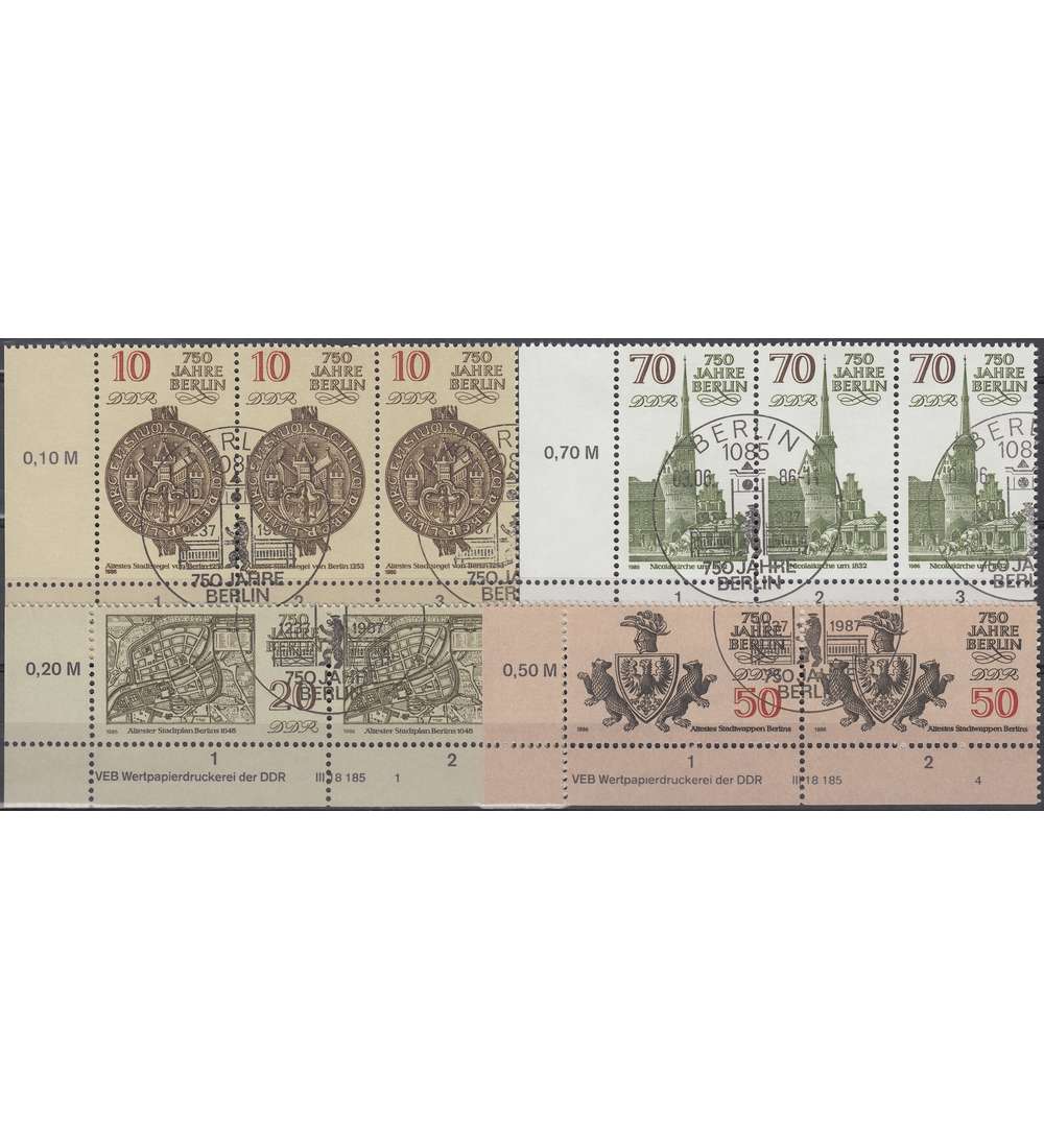 DDR Nr. 3023-3026 DV gestempelt Druckvermerk
