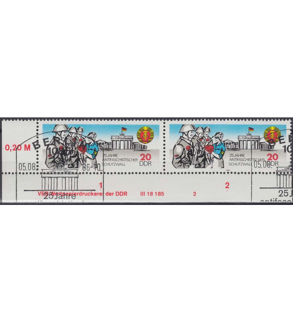 DDR Nr. 3037 DV gestempelt Druckvermerk